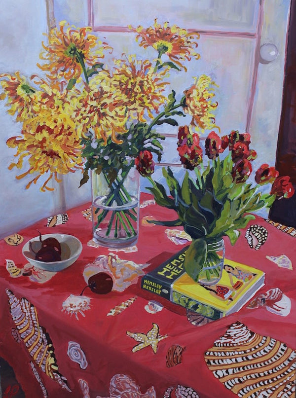Spider Chrysanthemums Tamarillos Tulips & my Favourite Cookbook (SOLD)